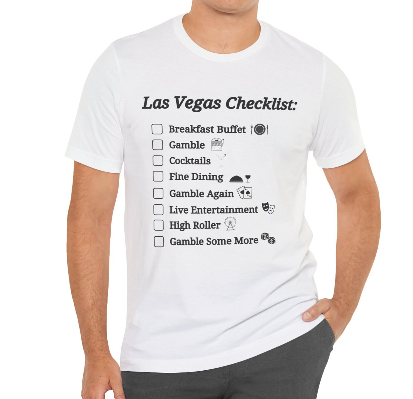 Long Las Vegas Checklist T-Shirt